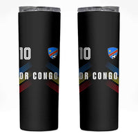 DR Congo Soccer Sports Graphic Number 10 Jersey Style Skinny Tumbler Proud Congolese Football Fans Game Day Pride