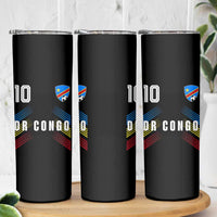 DR Congo Soccer Sports Graphic Number 10 Jersey Style Skinny Tumbler Proud Congolese Football Fans Game Day Pride
