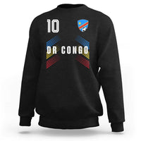 DR Congo Soccer Sports Graphic Number 10 Jersey Style Sweatshirt Proud Congolese Football Fans Game Day Pride
