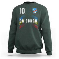 DR Congo Soccer Sports Graphic Number 10 Jersey Style Sweatshirt Proud Congolese Football Fans Game Day Pride