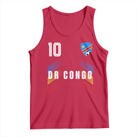 DR Congo Soccer Sports Graphic Number 10 Jersey Style Tank Top Proud Congolese Football Fans Game Day Pride