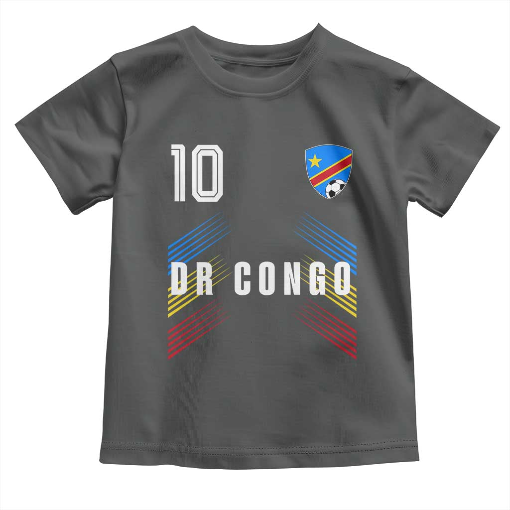 DR Congo Soccer Sports Graphic Number 10 Jersey Style Toddler T Shirt Proud Congolese Football Fans Game Day Pride