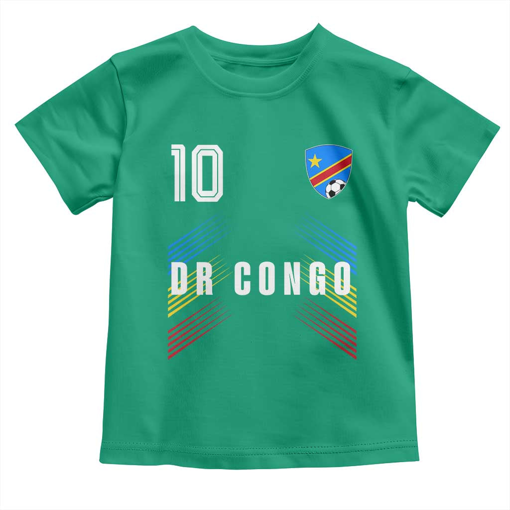DR Congo Soccer Sports Graphic Number 10 Jersey Style Toddler T Shirt Proud Congolese Football Fans Game Day Pride