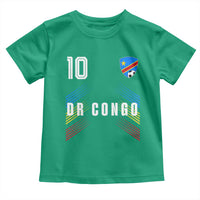DR Congo Soccer Sports Graphic Number 10 Jersey Style Toddler T Shirt Proud Congolese Football Fans Game Day Pride