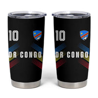DR Congo Soccer Sports Graphic Number 10 Jersey Style Tumbler Cup Proud Congolese Football Fans Game Day Pride