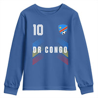 DR Congo Soccer Sports Graphic Number 10 Jersey Style Youth Sweatshirt Proud Congolese Football Fans Game Day Pride