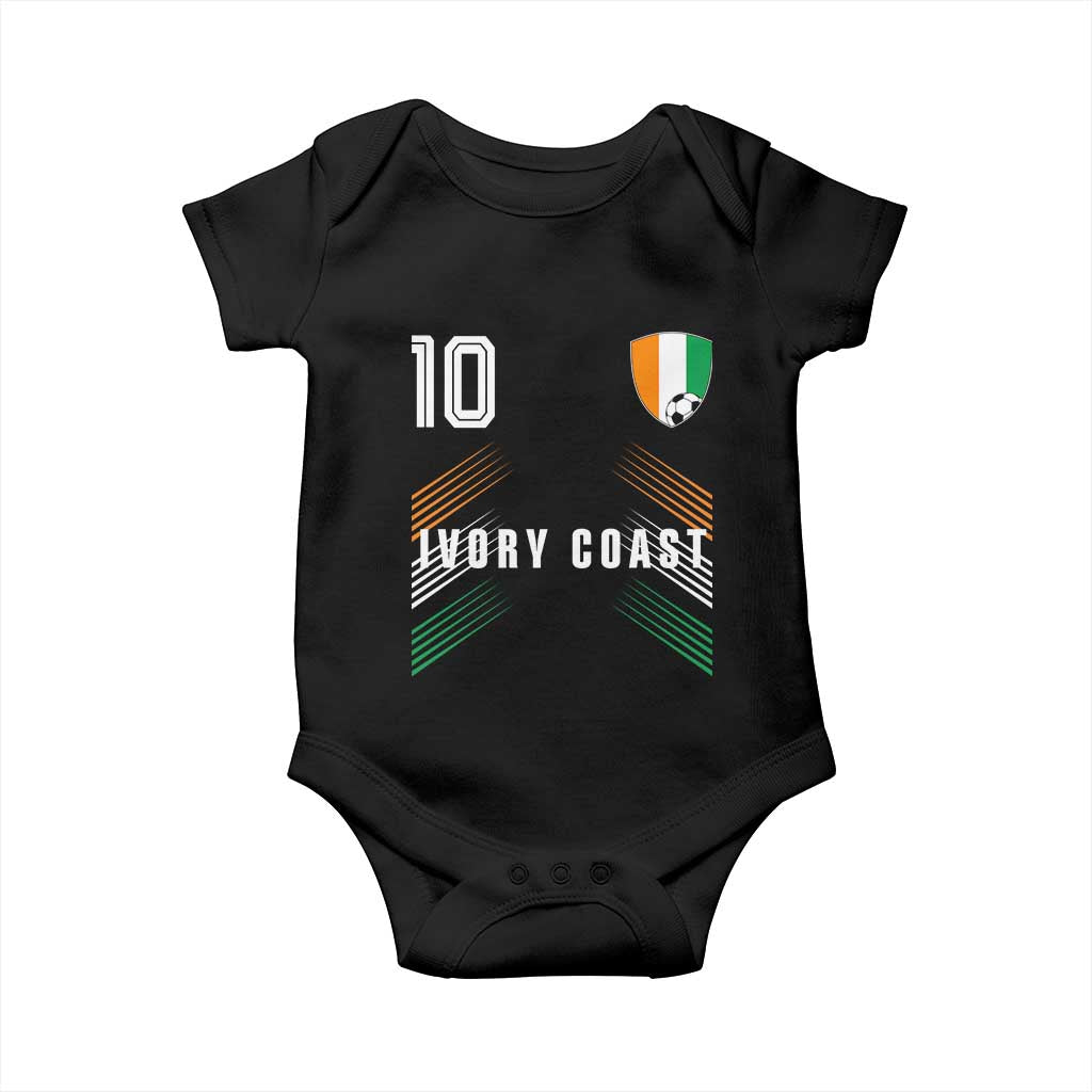 Ivory Coast Soccer Sports Graphic Number 10 Jersey Style Baby Onesie Proud Ivorian Cote d'Ivoire Football Fans Game Day Pride
