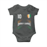 Ivory Coast Soccer Sports Graphic Number 10 Jersey Style Baby Onesie Proud Ivorian Cote d'Ivoire Football Fans Game Day Pride