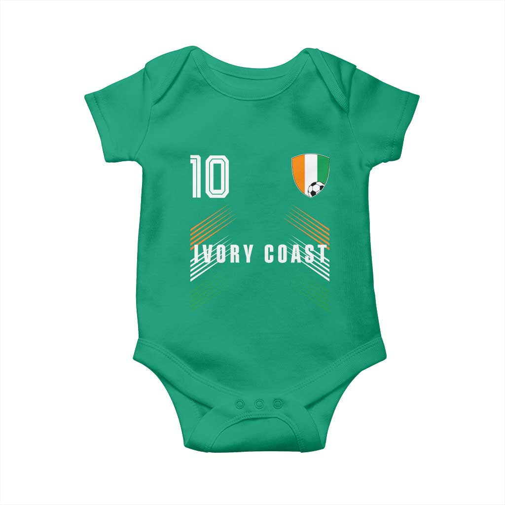 Ivory Coast Soccer Sports Graphic Number 10 Jersey Style Baby Onesie Proud Ivorian Cote d'Ivoire Football Fans Game Day Pride