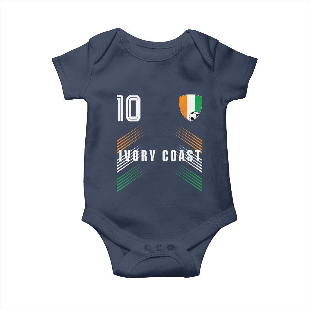 Ivory Coast Soccer Sports Graphic Number 10 Jersey Style Baby Onesie Proud Ivorian Cote d'Ivoire Football Fans Game Day Pride