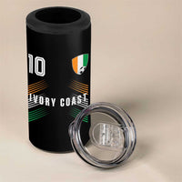 Ivory Coast Soccer Sports Graphic Number 10 Jersey Style 4 in 1 Can Cooler Tumbler Proud Ivorian Cote d'Ivoire Football Fans Game Day Pride