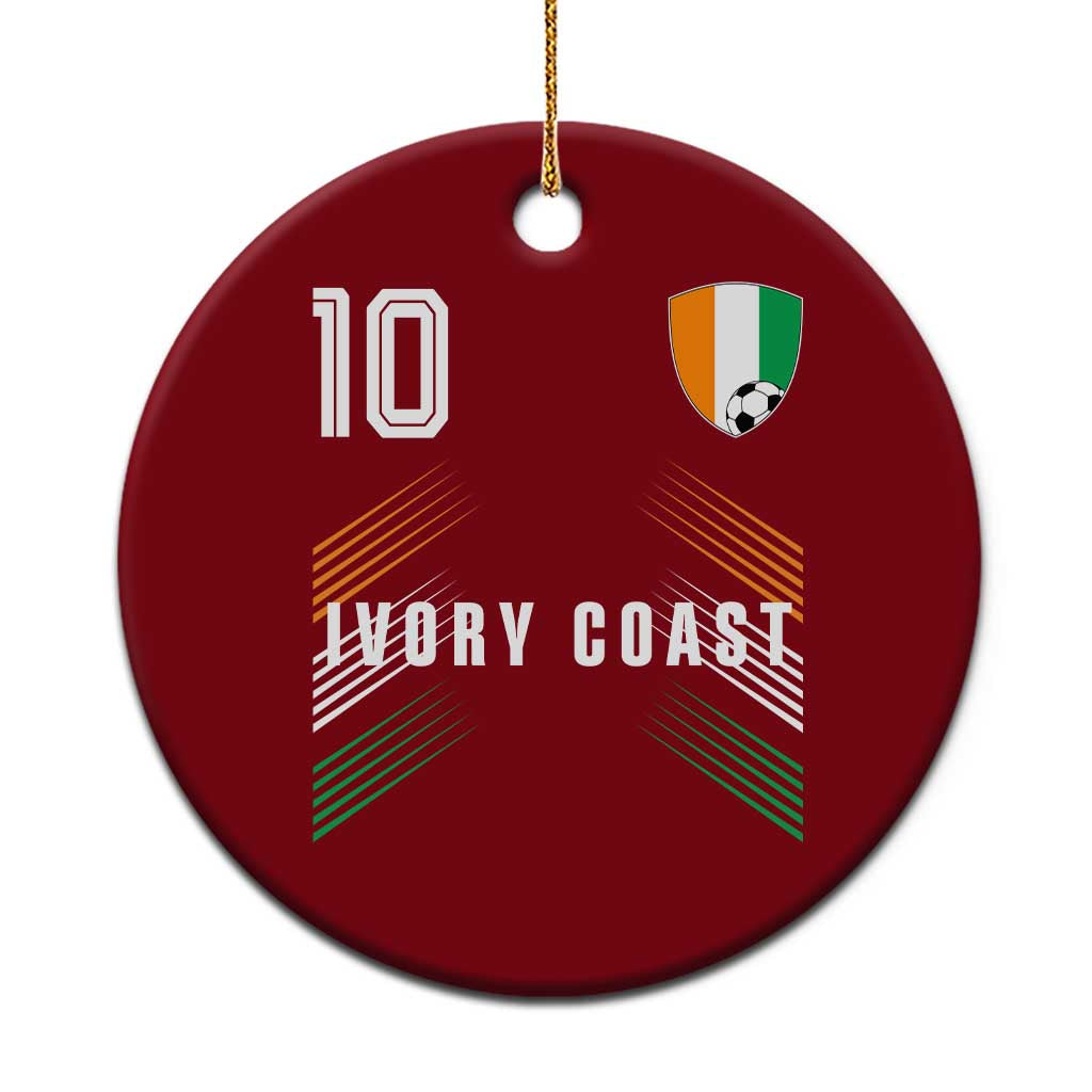Ivory Coast Soccer Sports Graphic Number 10 Jersey Style Ceramic Ornament Proud Ivorian Cote d'Ivoire Football Fans Game Day Pride