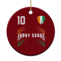 Ivory Coast Soccer Sports Graphic Number 10 Jersey Style Ceramic Ornament Proud Ivorian Cote d'Ivoire Football Fans Game Day Pride