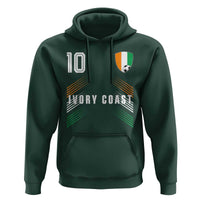 Ivory Coast Soccer Sports Graphic Number 10 Jersey Style Hoodie Proud Ivorian Cote d'Ivoire Football Fans Game Day Pride