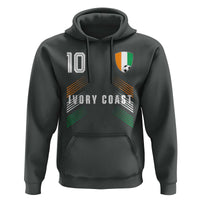 Ivory Coast Soccer Sports Graphic Number 10 Jersey Style Hoodie Proud Ivorian Cote d'Ivoire Football Fans Game Day Pride