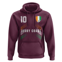 Ivory Coast Soccer Sports Graphic Number 10 Jersey Style Hoodie Proud Ivorian Cote d'Ivoire Football Fans Game Day Pride