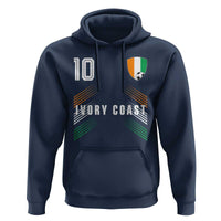 Ivory Coast Soccer Sports Graphic Number 10 Jersey Style Hoodie Proud Ivorian Cote d'Ivoire Football Fans Game Day Pride