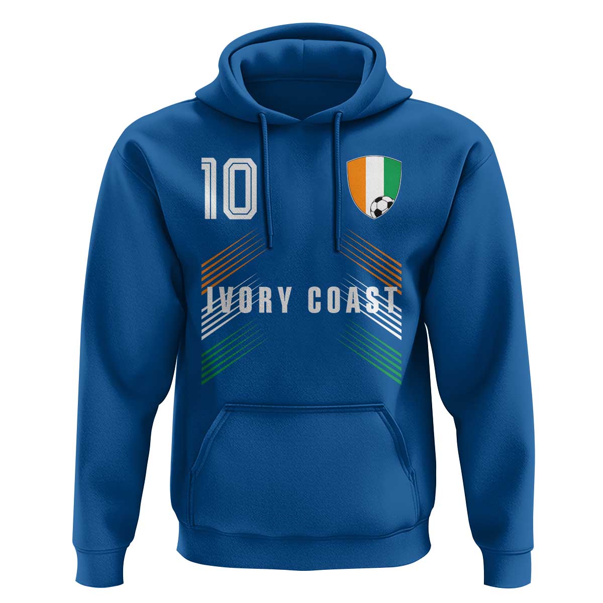 Ivory Coast Soccer Sports Graphic Number 10 Jersey Style Hoodie Proud Ivorian Cote d'Ivoire Football Fans Game Day Pride