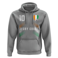 Ivory Coast Soccer Sports Graphic Number 10 Jersey Style Hoodie Proud Ivorian Cote d'Ivoire Football Fans Game Day Pride