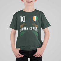 Ivory Coast Soccer Sports Graphic Number 10 Jersey Style T Shirt For Kid Proud Ivorian Cote d'Ivoire Football Fans Game Day Pride