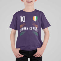 Ivory Coast Soccer Sports Graphic Number 10 Jersey Style T Shirt For Kid Proud Ivorian Cote d'Ivoire Football Fans Game Day Pride