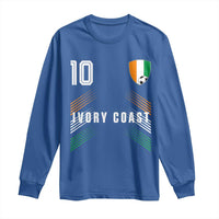 Ivory Coast Soccer Sports Graphic Number 10 Jersey Style Long Sleeve Shirt Proud Ivorian Cote d'Ivoire Football Fans Game Day Pride