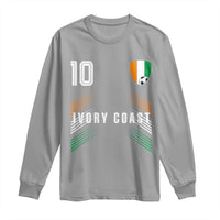 Ivory Coast Soccer Sports Graphic Number 10 Jersey Style Long Sleeve Shirt Proud Ivorian Cote d'Ivoire Football Fans Game Day Pride
