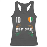 Ivory Coast Soccer Sports Graphic Number 10 Jersey Style Racerback Tank Top Proud Ivorian Cote d'Ivoire Football Fans Game Day Pride