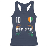 Ivory Coast Soccer Sports Graphic Number 10 Jersey Style Racerback Tank Top Proud Ivorian Cote d'Ivoire Football Fans Game Day Pride