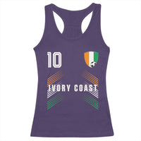 Ivory Coast Soccer Sports Graphic Number 10 Jersey Style Racerback Tank Top Proud Ivorian Cote d'Ivoire Football Fans Game Day Pride