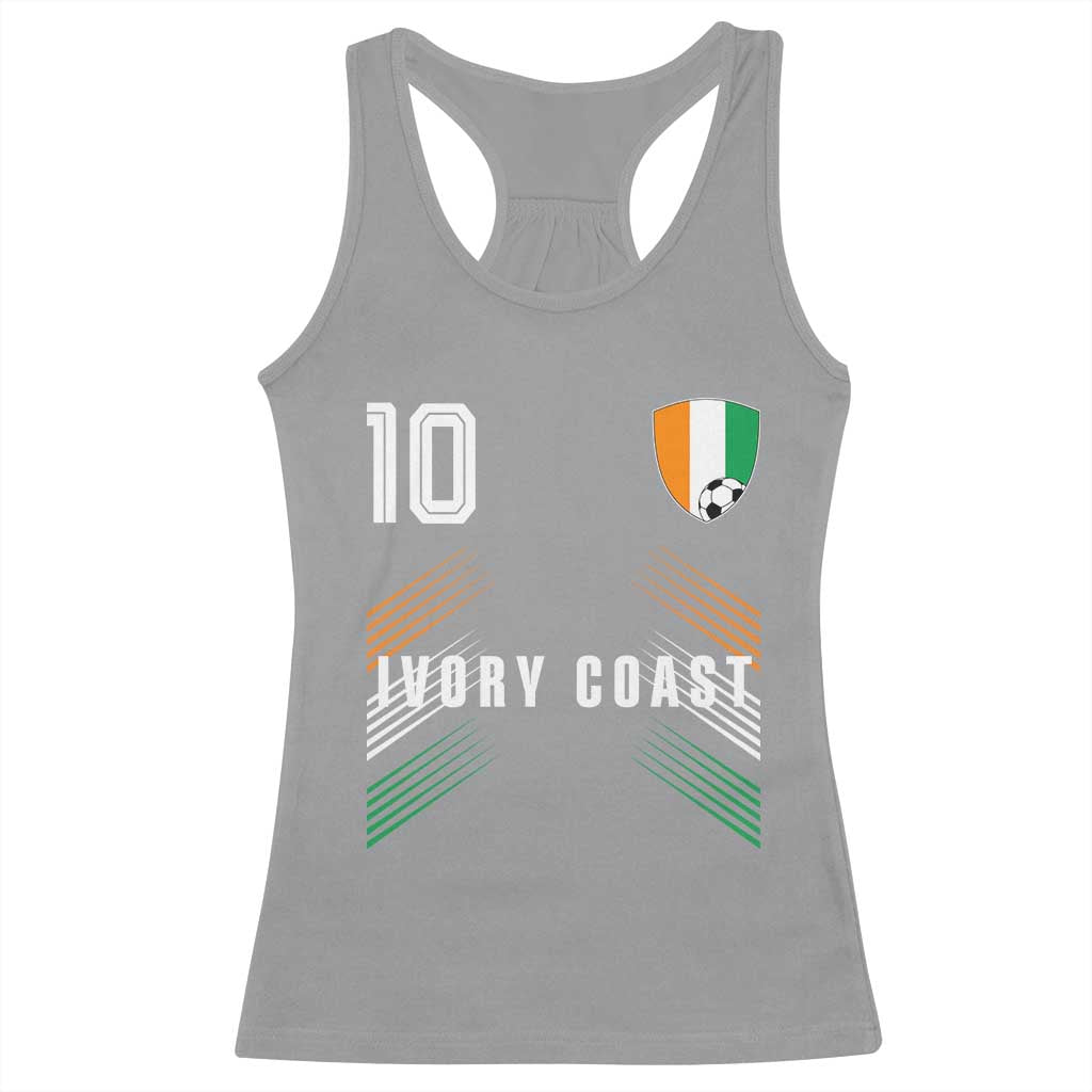 Ivory Coast Soccer Sports Graphic Number 10 Jersey Style Racerback Tank Top Proud Ivorian Cote d'Ivoire Football Fans Game Day Pride