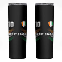 Ivory Coast Soccer Sports Graphic Number 10 Jersey Style Skinny Tumbler Proud Ivorian Cote d'Ivoire Football Fans Game Day Pride