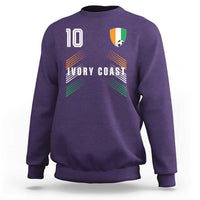 Ivory Coast Soccer Sports Graphic Number 10 Jersey Style Sweatshirt Proud Ivorian Cote d'Ivoire Football Fans Game Day Pride