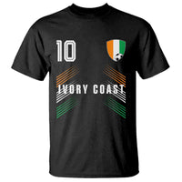 Ivory Coast Soccer Sports Graphic Number 10 Jersey Style T Shirt Proud Ivorian Cote d'Ivoire Football Fans Game Day Pride