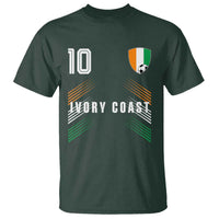 Ivory Coast Soccer Sports Graphic Number 10 Jersey Style T Shirt Proud Ivorian Cote d'Ivoire Football Fans Game Day Pride