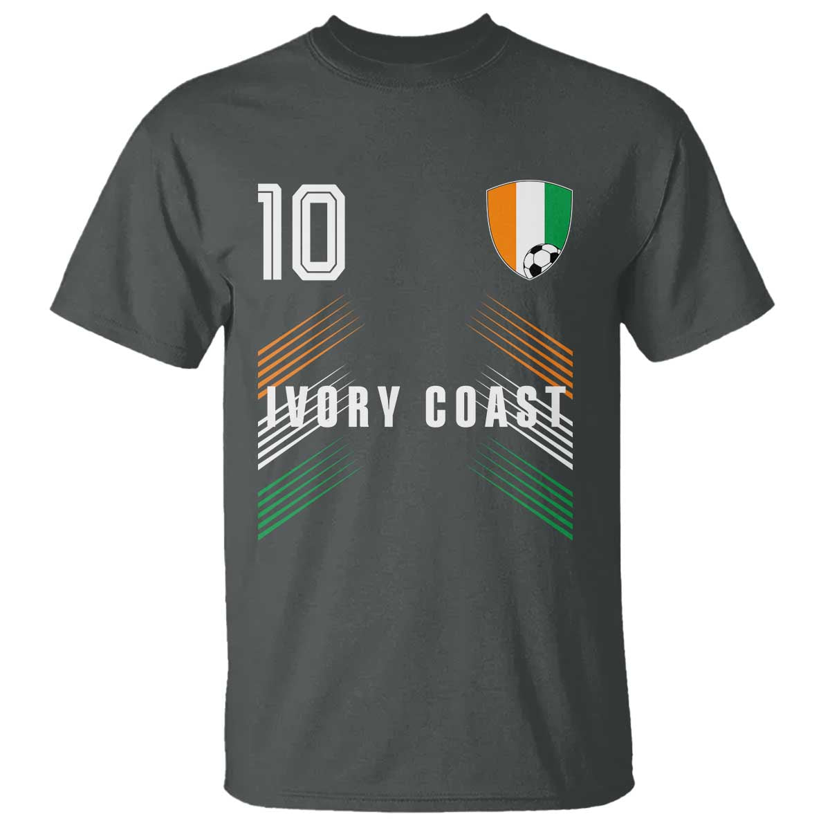 Ivory Coast Soccer Sports Graphic Number 10 Jersey Style T Shirt Proud Ivorian Cote d'Ivoire Football Fans Game Day Pride