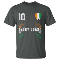 Ivory Coast Soccer Sports Graphic Number 10 Jersey Style T Shirt Proud Ivorian Cote d'Ivoire Football Fans Game Day Pride