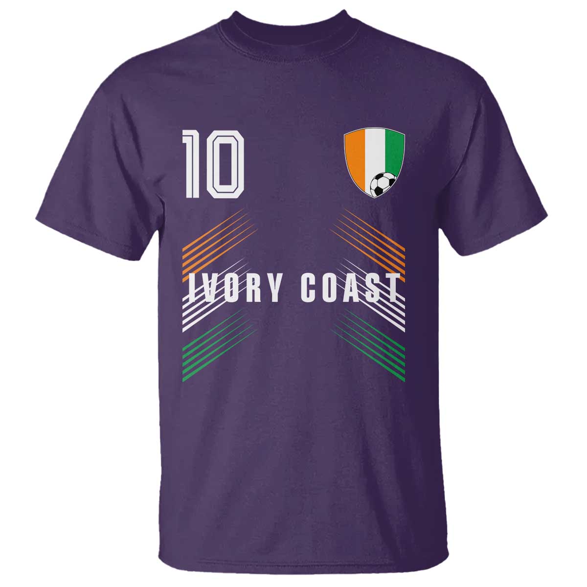 Ivory Coast Soccer Sports Graphic Number 10 Jersey Style T Shirt Proud Ivorian Cote d'Ivoire Football Fans Game Day Pride