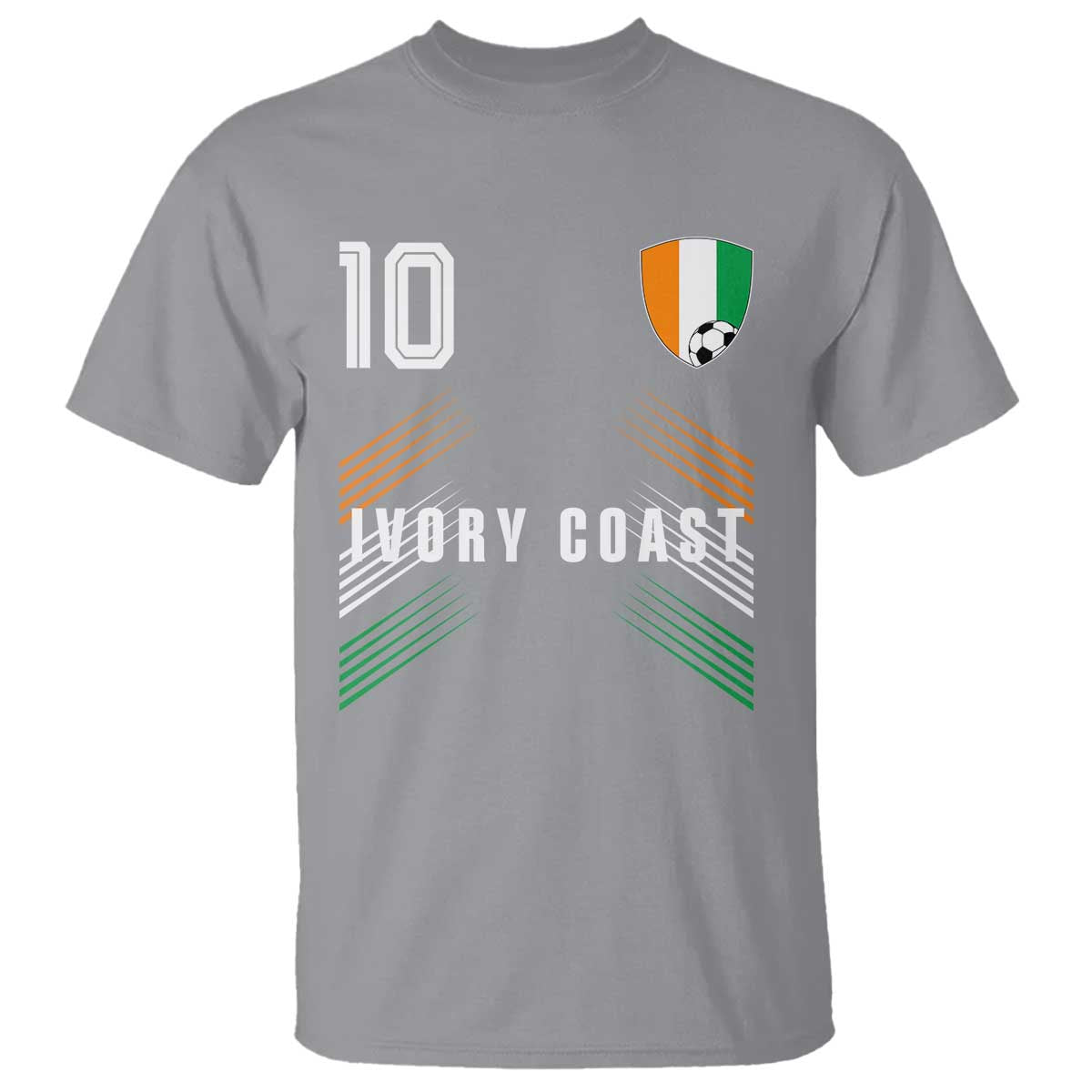 Ivory Coast Soccer Sports Graphic Number 10 Jersey Style T Shirt Proud Ivorian Cote d'Ivoire Football Fans Game Day Pride