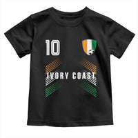 Ivory Coast Soccer Sports Graphic Number 10 Jersey Style Toddler T Shirt Proud Ivorian Cote d'Ivoire Football Fans Game Day Pride