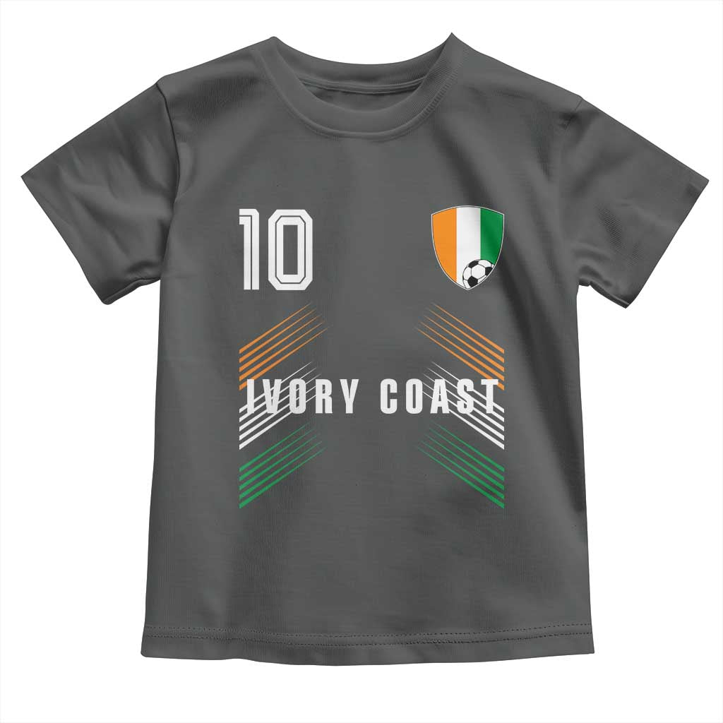 Ivory Coast Soccer Sports Graphic Number 10 Jersey Style Toddler T Shirt Proud Ivorian Cote d'Ivoire Football Fans Game Day Pride