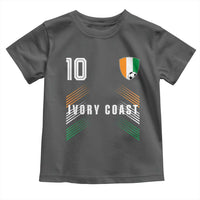 Ivory Coast Soccer Sports Graphic Number 10 Jersey Style Toddler T Shirt Proud Ivorian Cote d'Ivoire Football Fans Game Day Pride