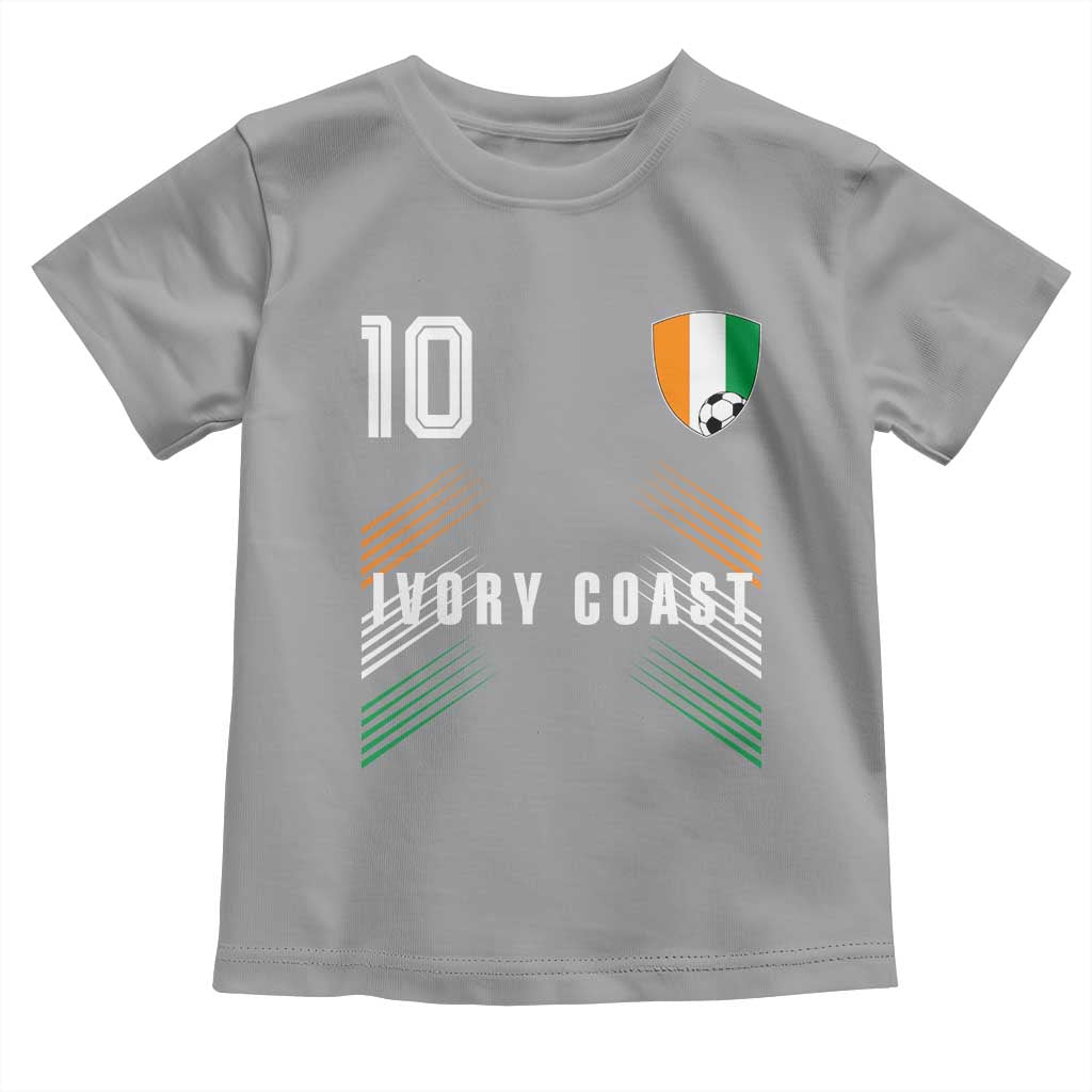 Ivory Coast Soccer Sports Graphic Number 10 Jersey Style Toddler T Shirt Proud Ivorian Cote d'Ivoire Football Fans Game Day Pride