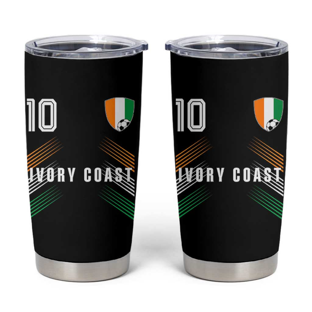 Ivory Coast Soccer Sports Graphic Number 10 Jersey Style Tumbler Cup Proud Ivorian Cote d'Ivoire Football Fans Game Day Pride