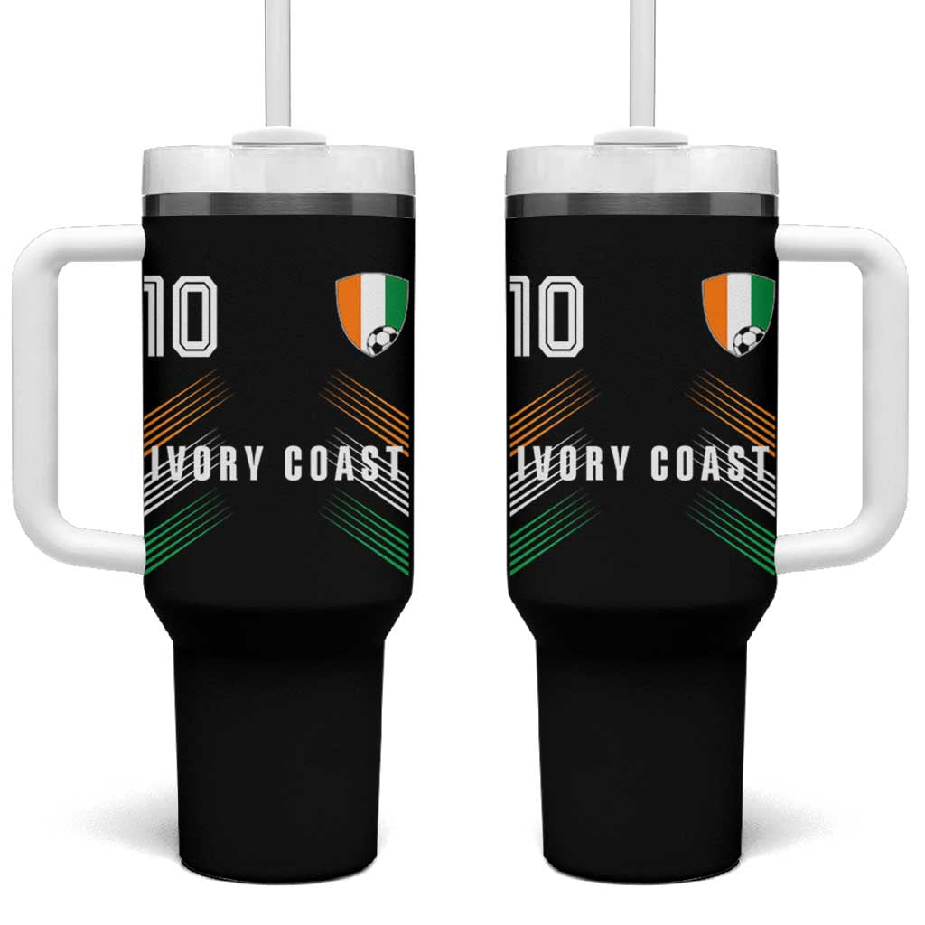 Ivory Coast Soccer Sports Graphic Number 10 Jersey Style Tumbler With Handle Proud Ivorian Cote d'Ivoire Football Fans Game Day Pride