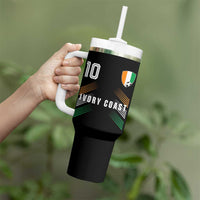 Ivory Coast Soccer Sports Graphic Number 10 Jersey Style Tumbler With Handle Proud Ivorian Cote d'Ivoire Football Fans Game Day Pride