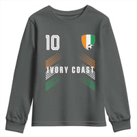Ivory Coast Soccer Sports Graphic Number 10 Jersey Style Youth Sweatshirt Proud Ivorian Cote d'Ivoire Football Fans Game Day Pride