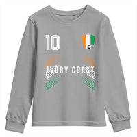 Ivory Coast Soccer Sports Graphic Number 10 Jersey Style Youth Sweatshirt Proud Ivorian Cote d'Ivoire Football Fans Game Day Pride