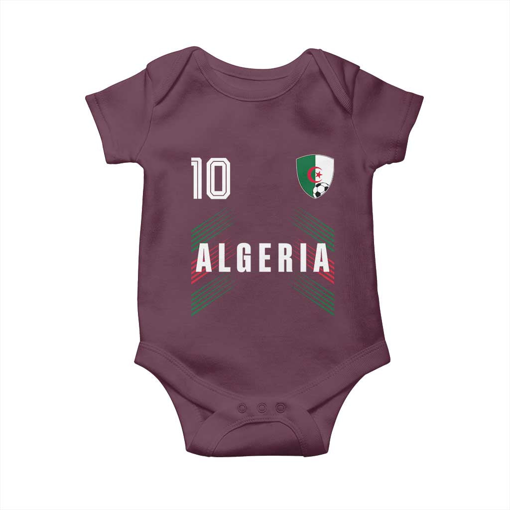 Algeria Soccer Sports Graphic Number 10 Jersey Style Baby Onesie Proud Algerian Football Fans Game Day Maghreb Pride