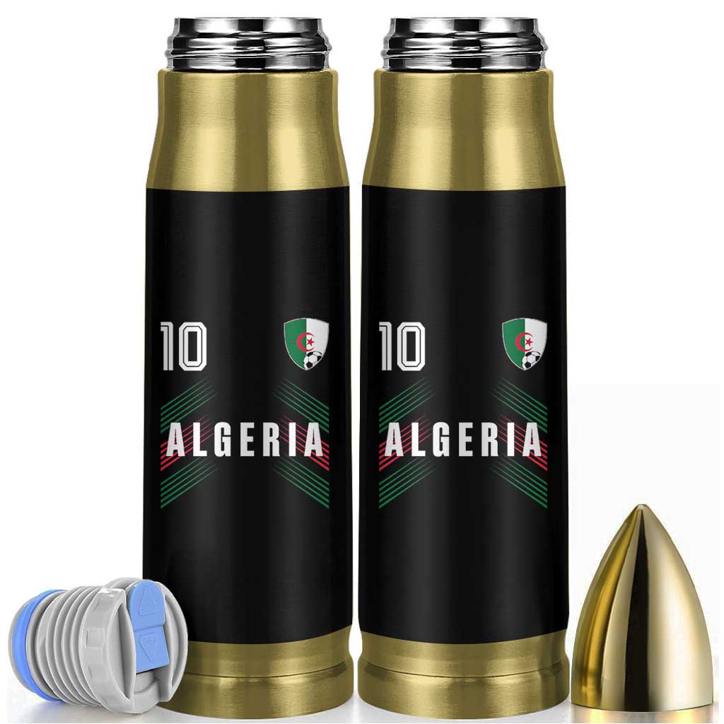 Algeria Soccer Sports Graphic Number 10 Jersey Style Bullet Tumbler Proud Algerian Football Fans Game Day Maghreb Pride
